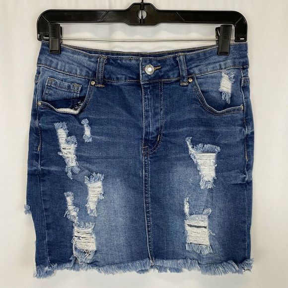 wax jean denim skirt